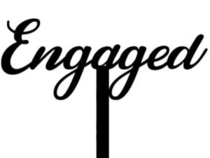 Engaged Black Cake Topper