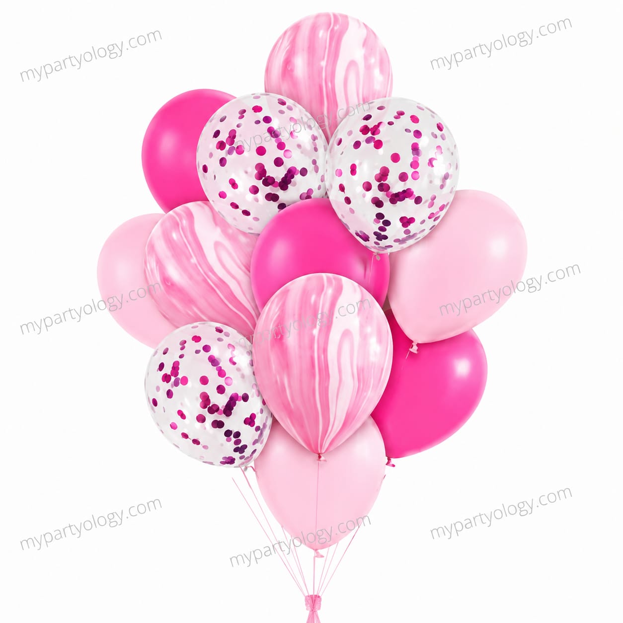 Pink Hue Marble Confetti 12" Latex Balloons (Pack of 12)
