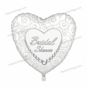 Bridal Shower Heart/Pearl 18'' Foil Balloon