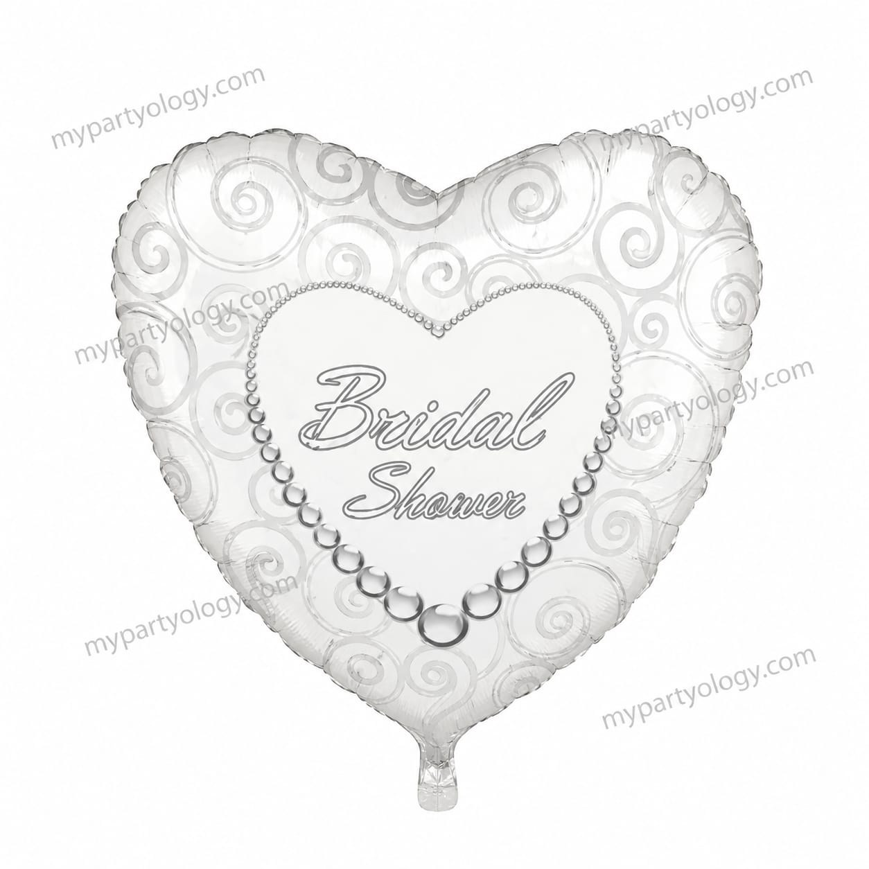 Bridal Shower Heart/Pearl 18'' Foil Balloon