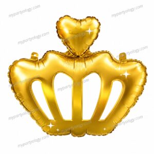 Gold And White Crown 18'' Foil Balloon