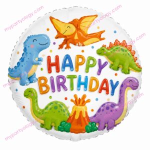 Happy Birthday Dinosaur 22" Transparent Orbz Balloon