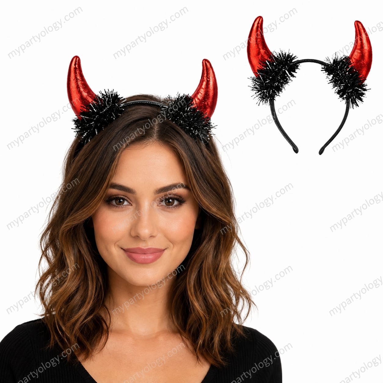 Devil Horns Shimmer Headband (Pack of 1)