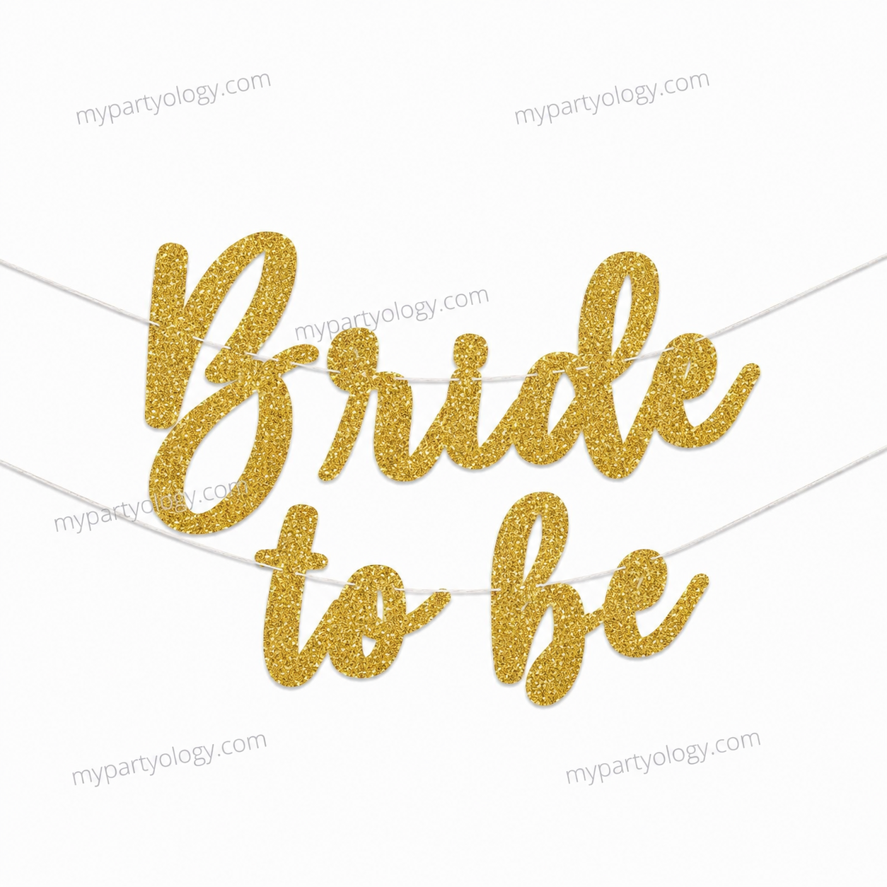 Bride To Be Gold Glitter Cursive Paper Banner