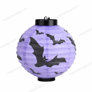 Bat Purple Battery Operated Halloween Lantern (Pack of 1)