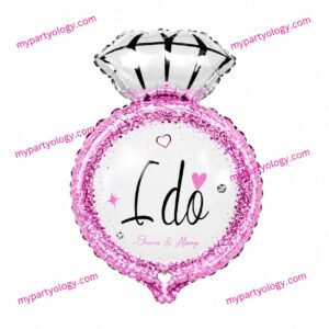 I Do Diamond Ring Pink 20'' Foil Balloon