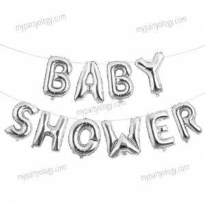 Baby Shower Silver 16" Foil Balloon Banner