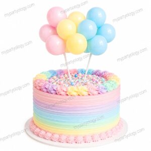 Pastel Balloon Bunch Cake Topper