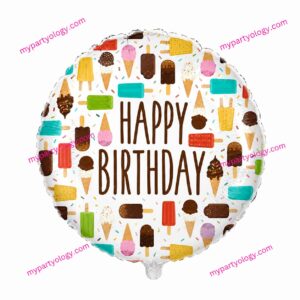Icecream Happy  Birthday 18'' Foil Balloon