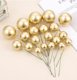 Gold Faux Balls Cake Topper
