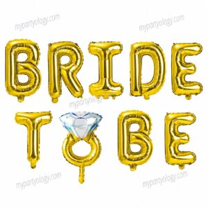 Bride to Be Gold Ring 16" Foil Balloon Banner