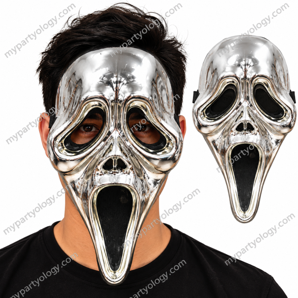 Silver Scream Metallic Mask