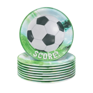 Soccer/Football Theme 9" Paper Plates (Pack of 16)