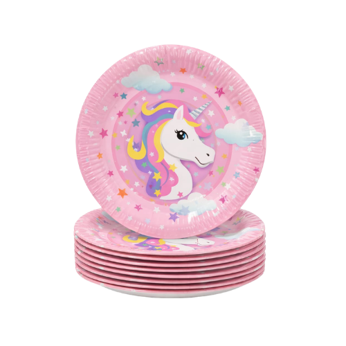 Unicorn Pink 7inch Paper Plates (Pack of 10)