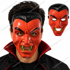 Dracula Vamp Red Plastic Mask