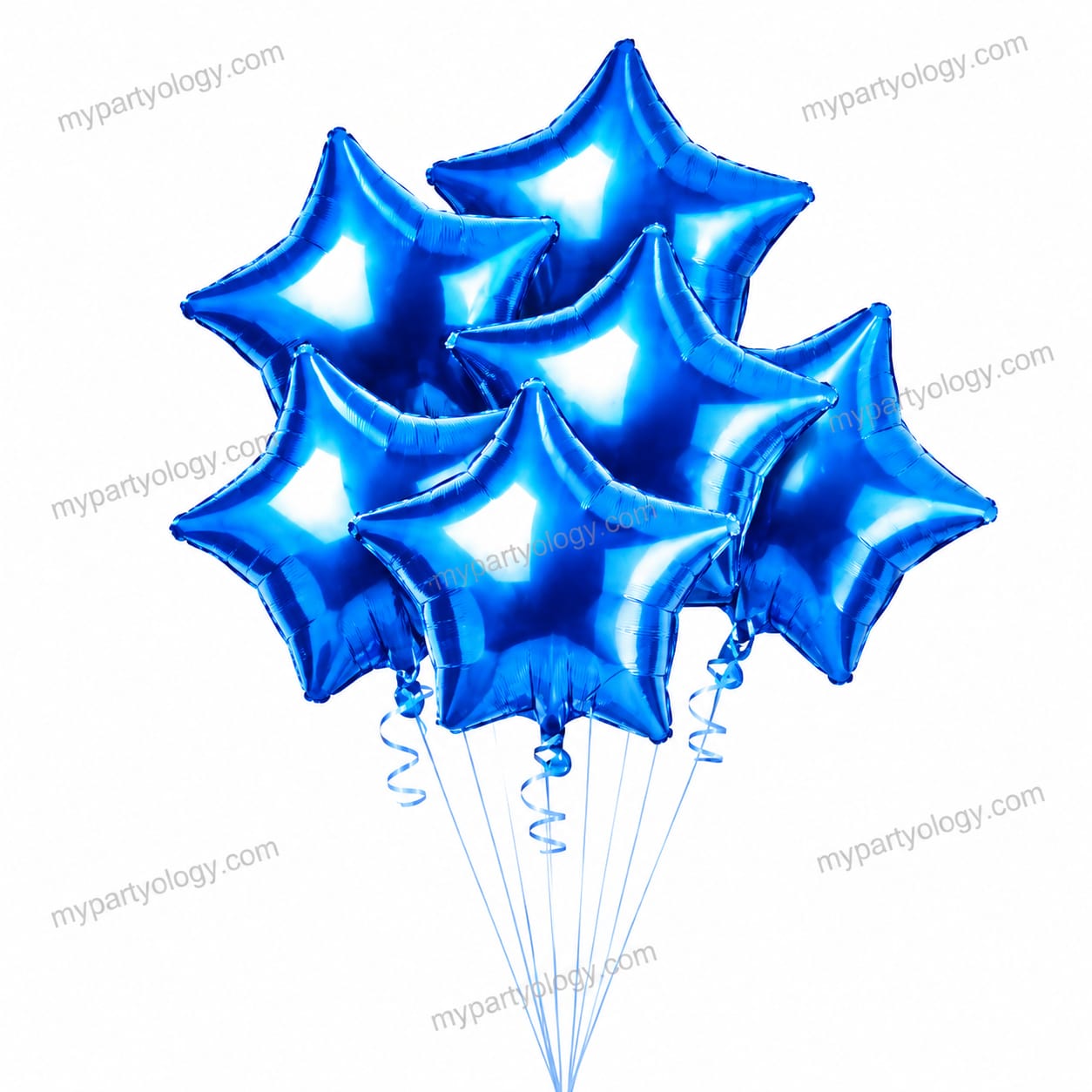 Blue Metallic Star 18" Foil Balloon Set (Pack of 5)