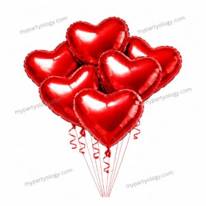 Red Metallic Heart 18" Foil Balloon Set (Pack of 5)