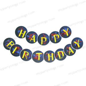 Spiderman Happy Birthdqy Circular Banner