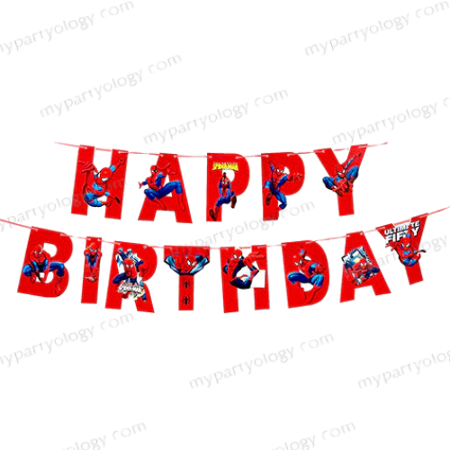 Spiderman Happy Birthday Block Banner