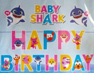 Baby Shark Happy Birthday Paper Banner
