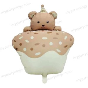 Teddy On Brown Cake 29'' Foil Balloon