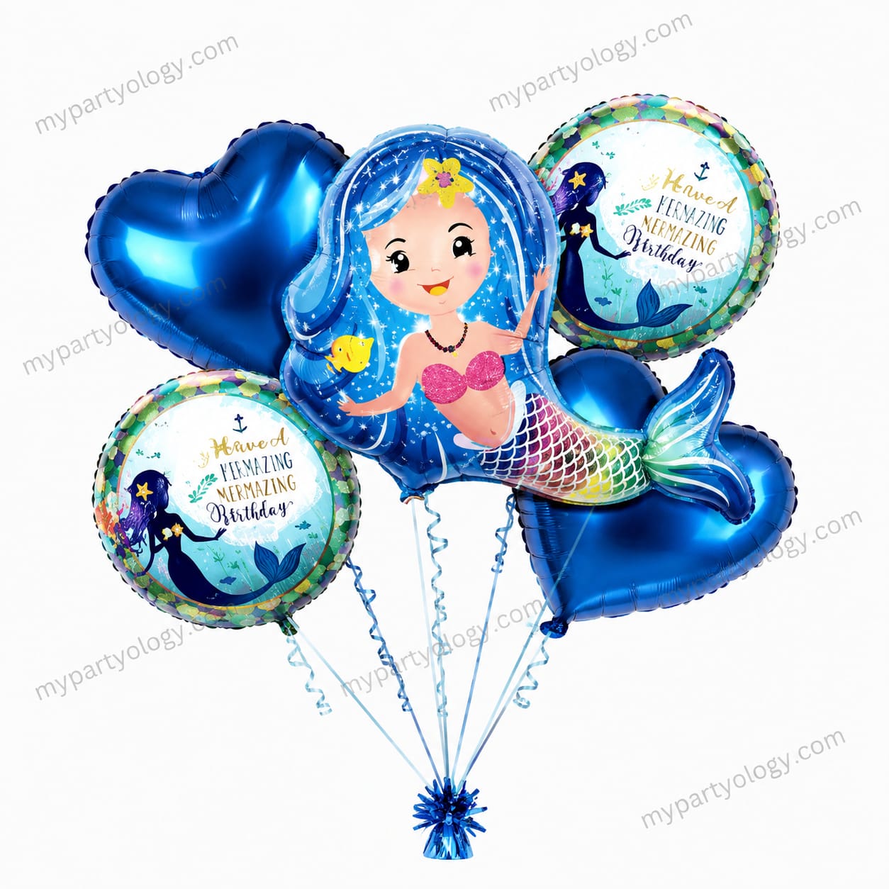 Mermaid Full Body Foil Balloon Set (Pack of 5)