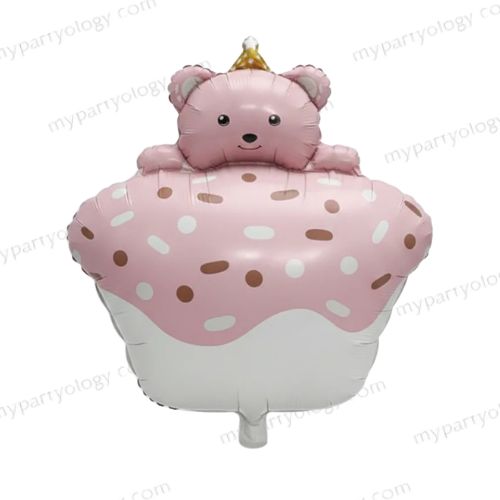 Teddy On Pink Cake 29'' Foil Balloon