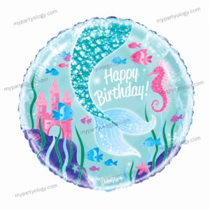 Happy Birthday Mermaid Glittering  18" Foil Balloon
