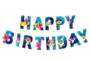 Baby Shark Happy Birthday Block Banner