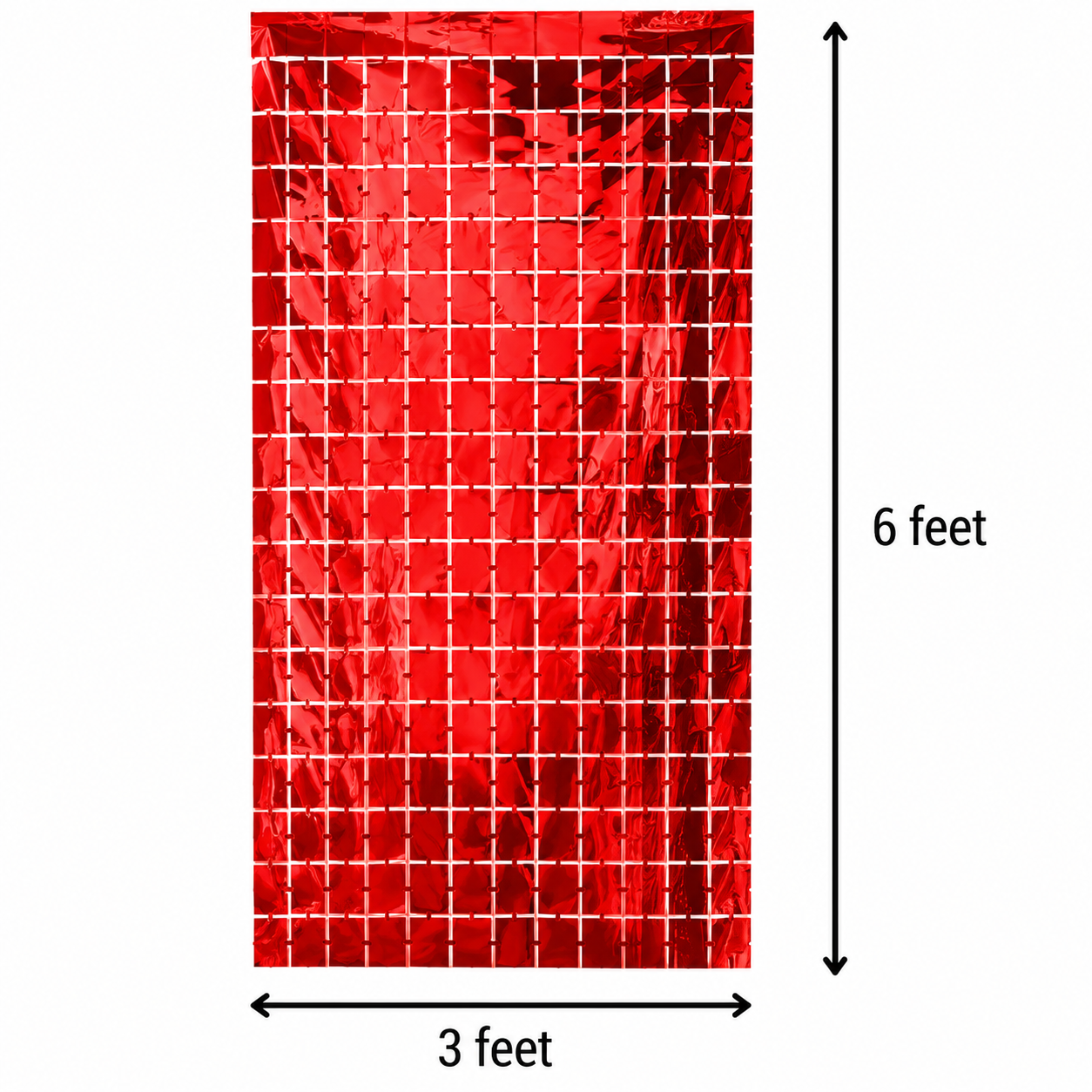 Square Red Foil Curtains