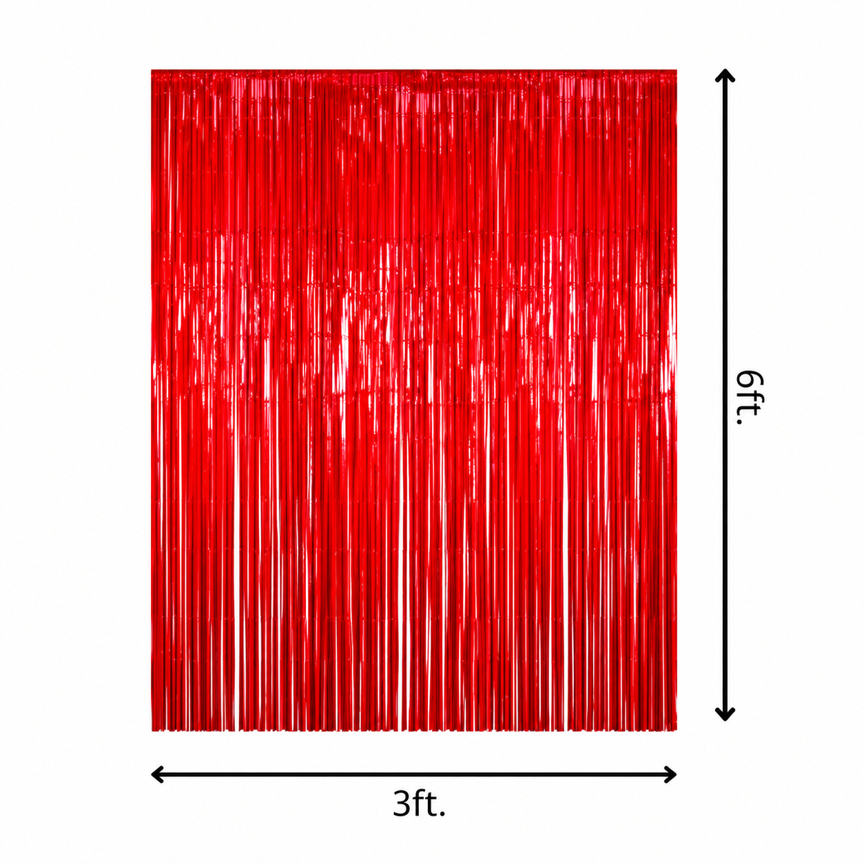 Metallic Red Foil Fringe Curtain