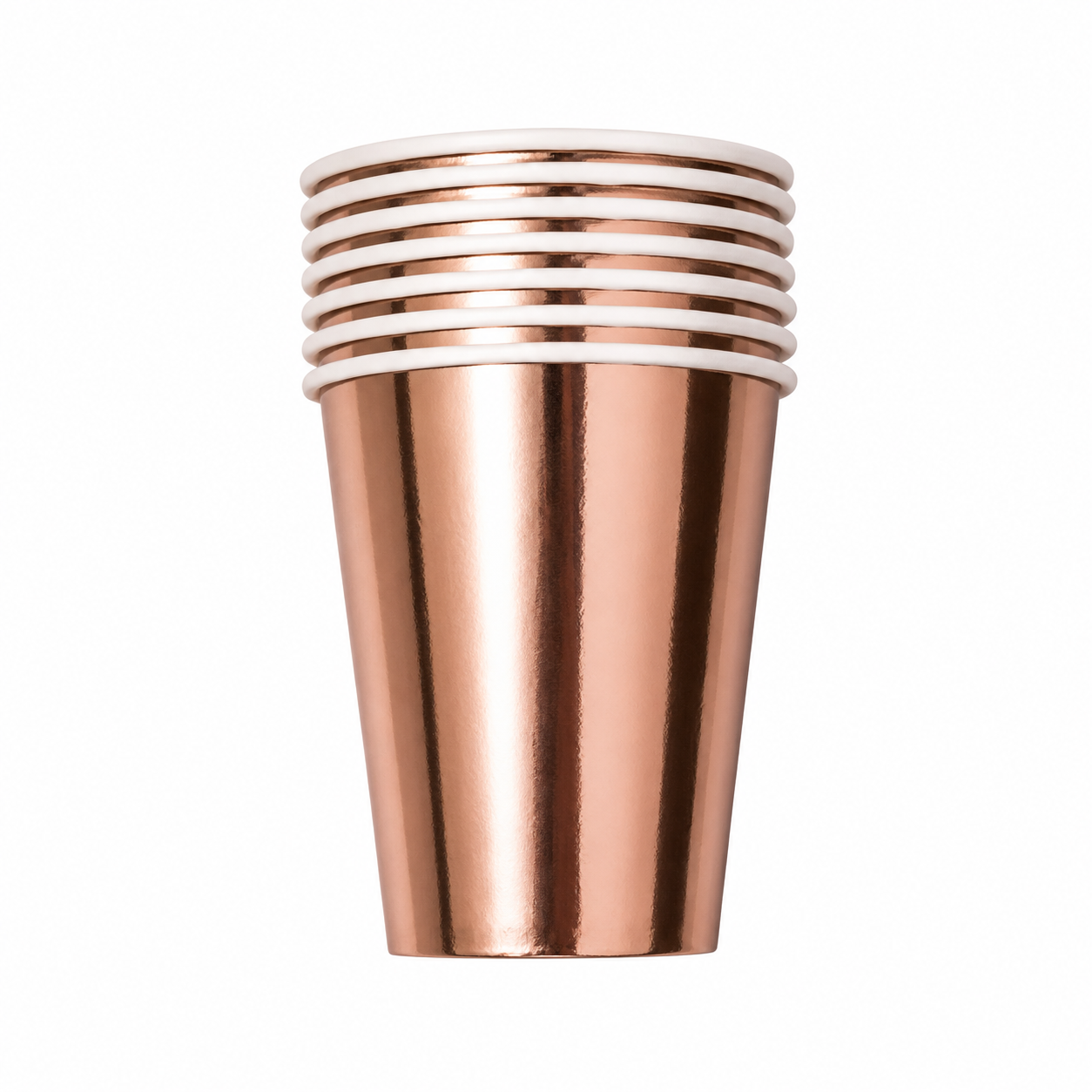 Rose Gold 12oz Paper Cups (Pack of 8)