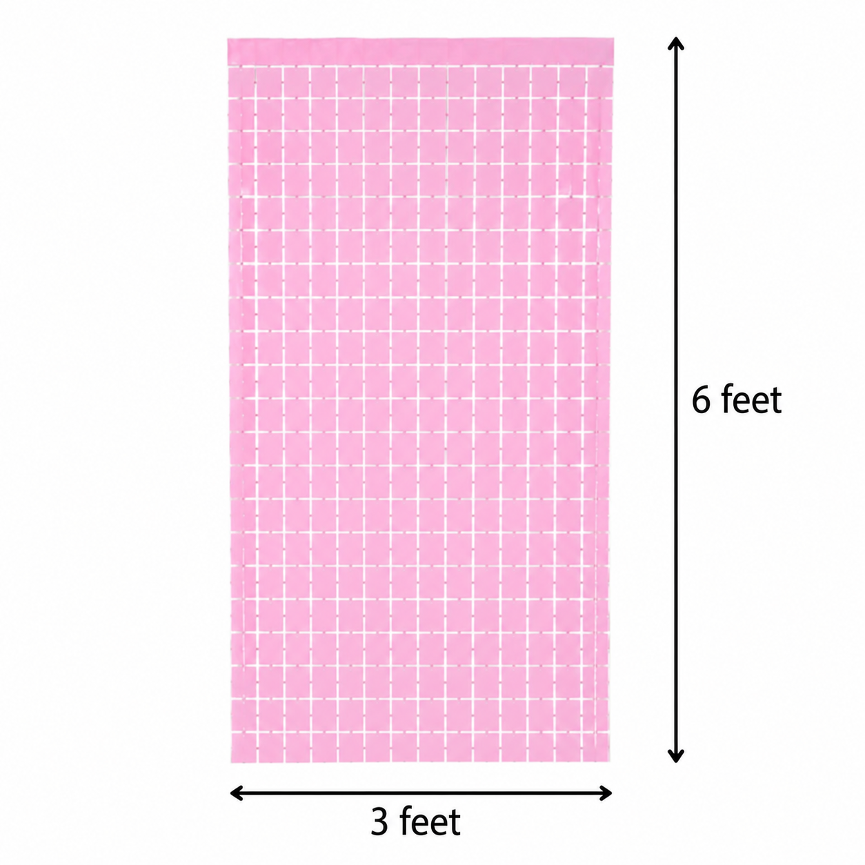 Square Pastel Pink Foil Curtains
