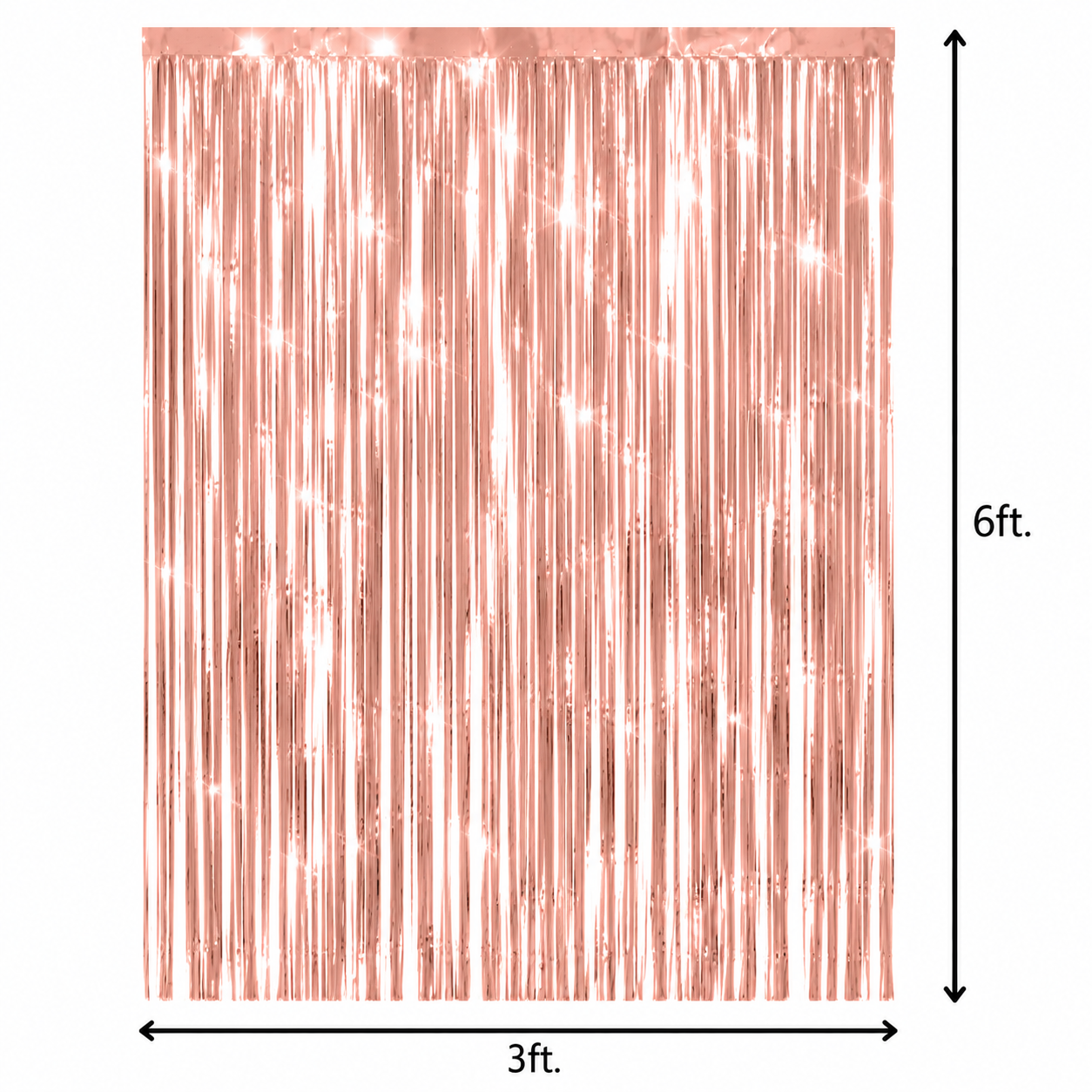 Chorme Rose Gold Fringe Foil Curtain