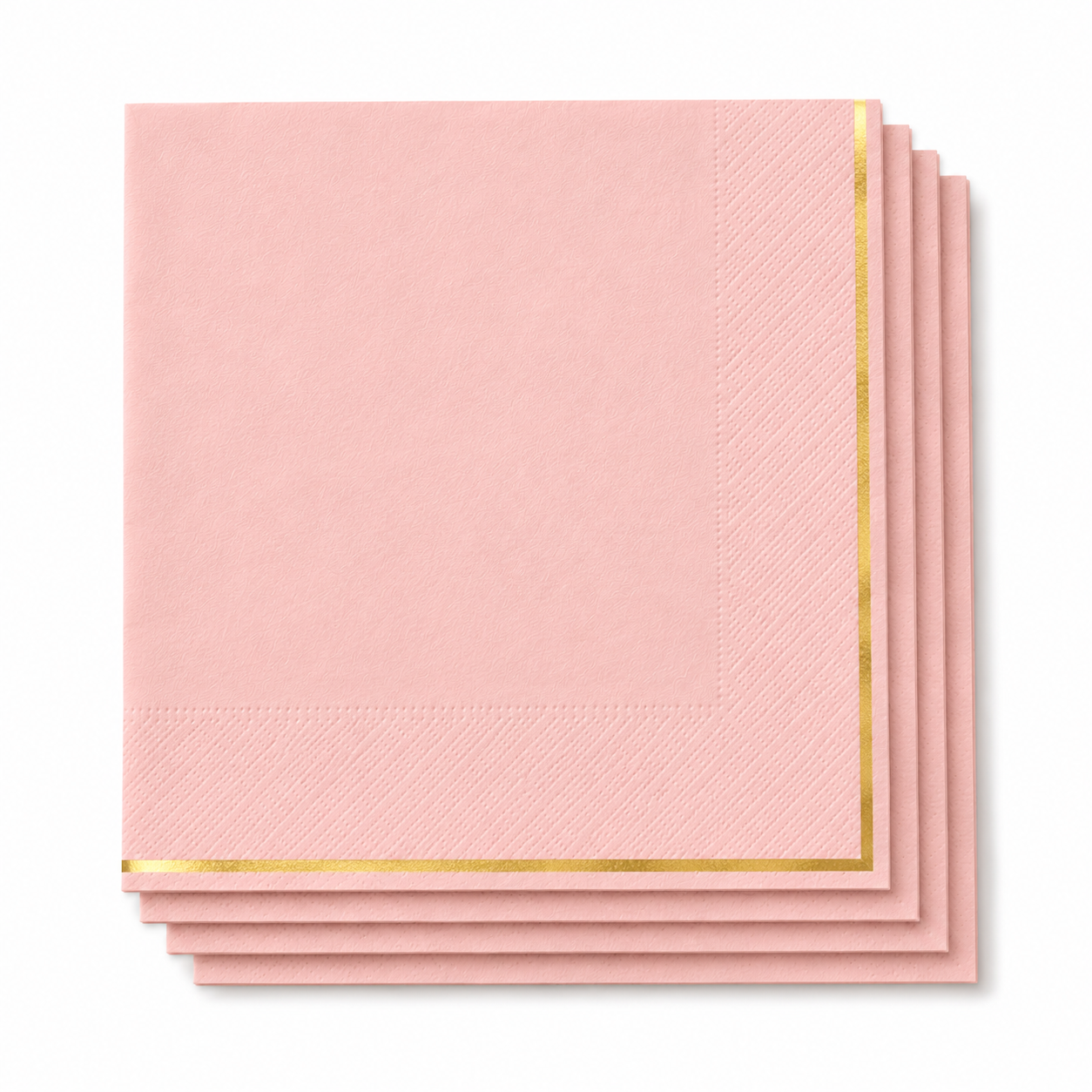 Pink With Gold Trim Paper Napkins