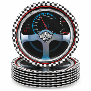 Racing Wheel 9" Paper Plates (Pack of 8)