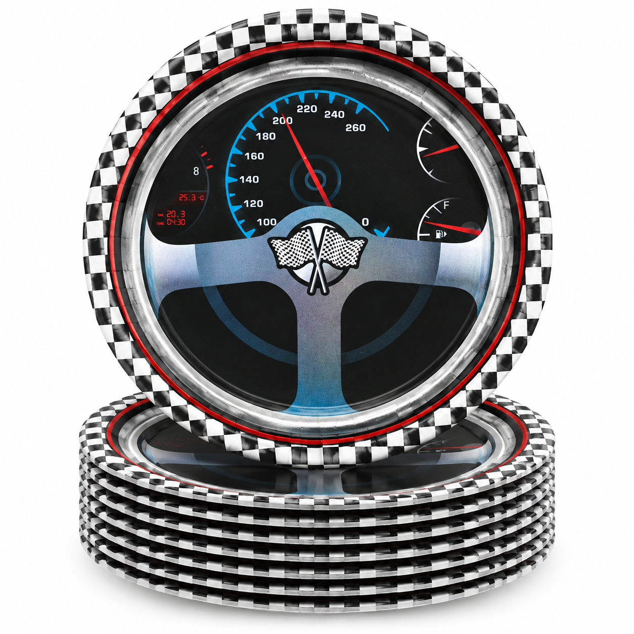 Racing Wheel 9" Paper Plates (Pack of 8)