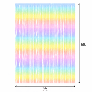 Pastel Rainbow Fringe Foil Curtain
