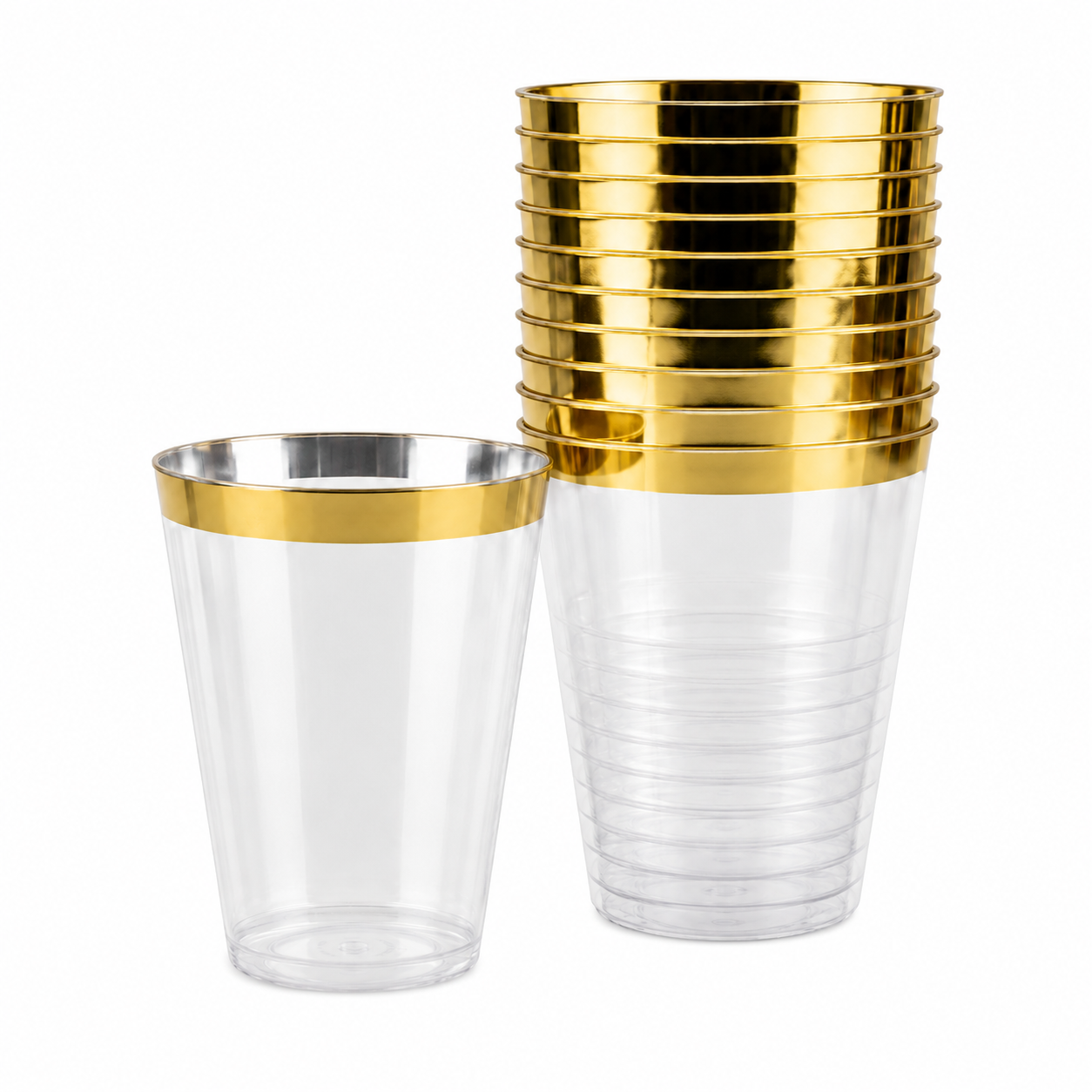 Elegant Gold 12oz Trim Cups (Pack of 5)