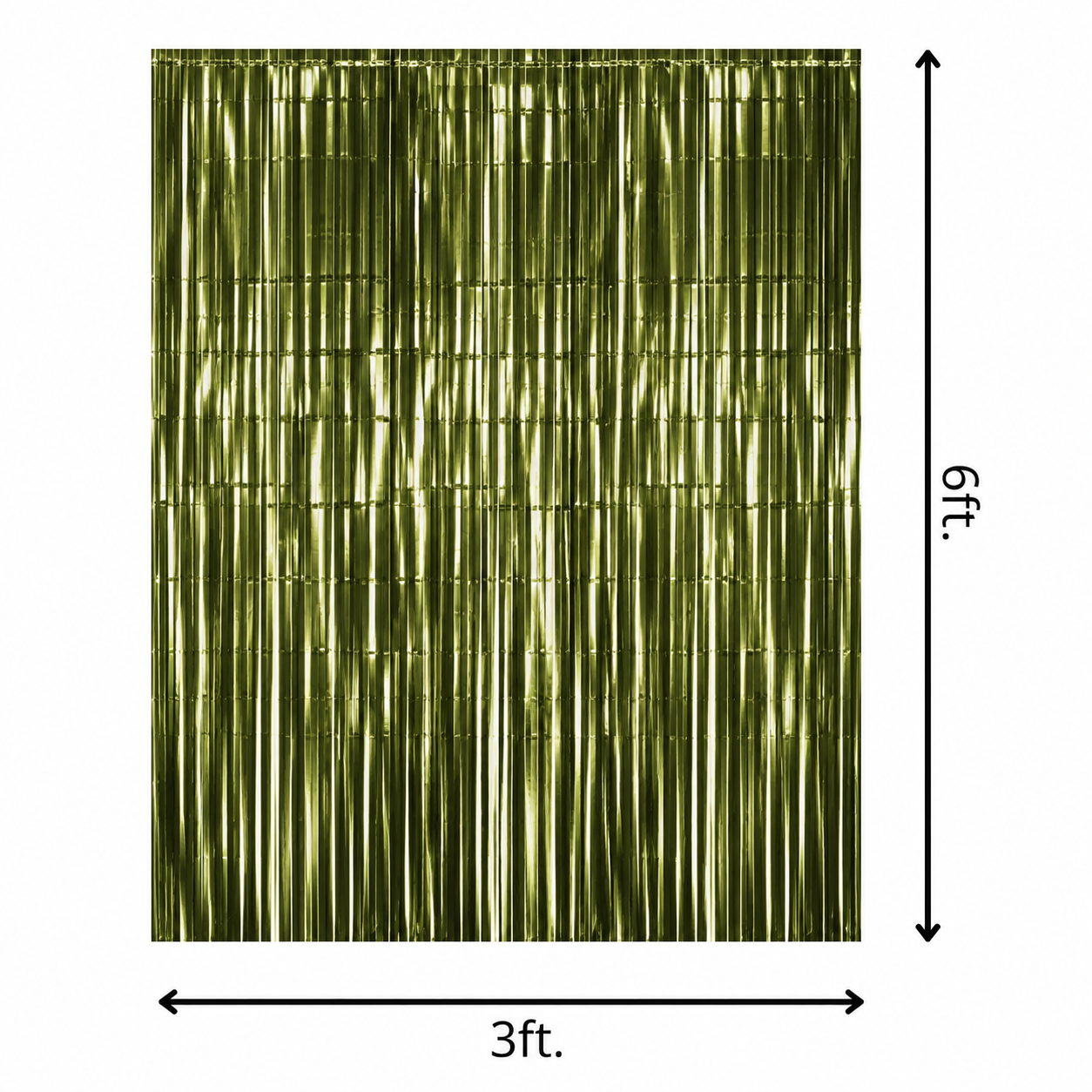 Matte Green Foil Fringe Curtain