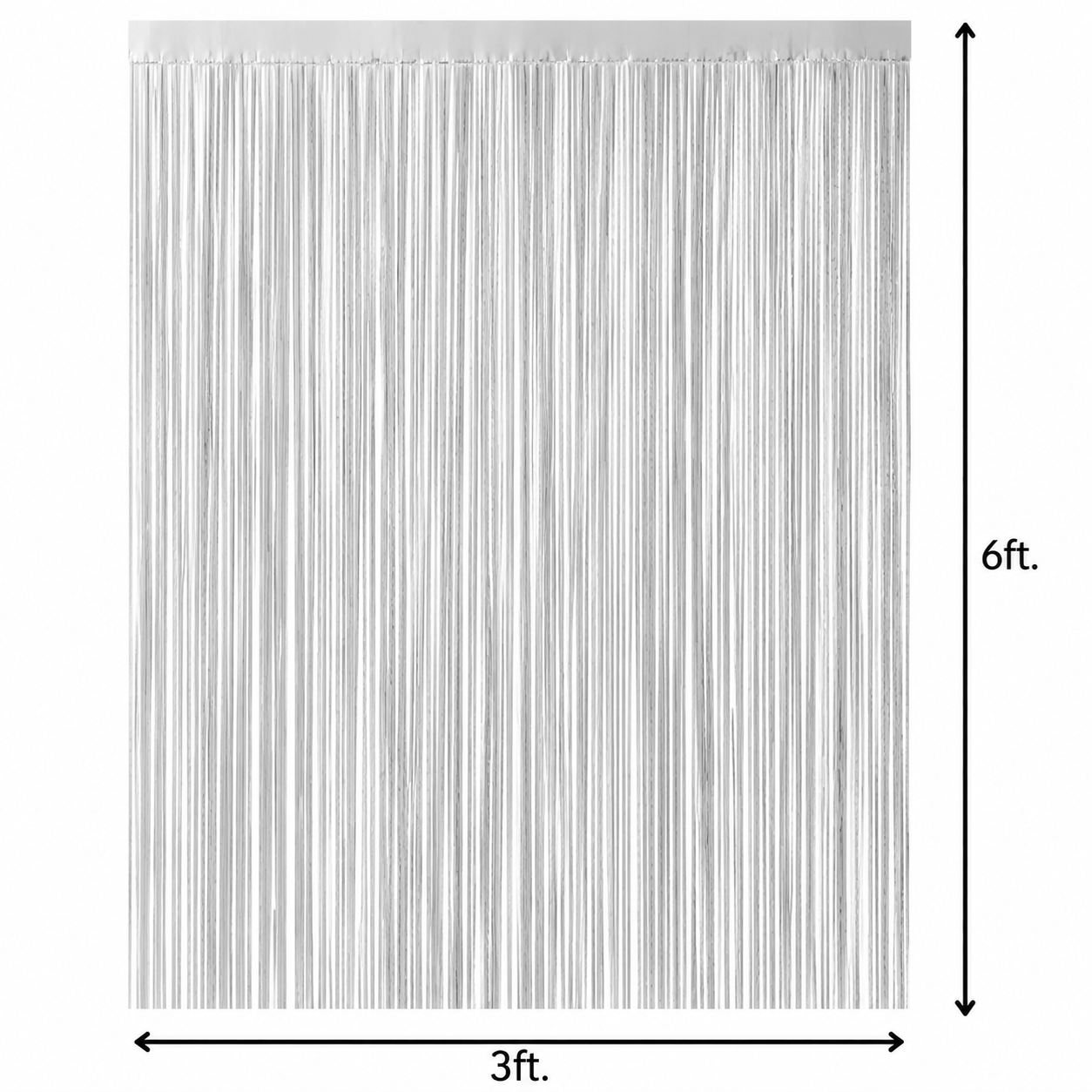 Matte Light Silver Fringe Curtain