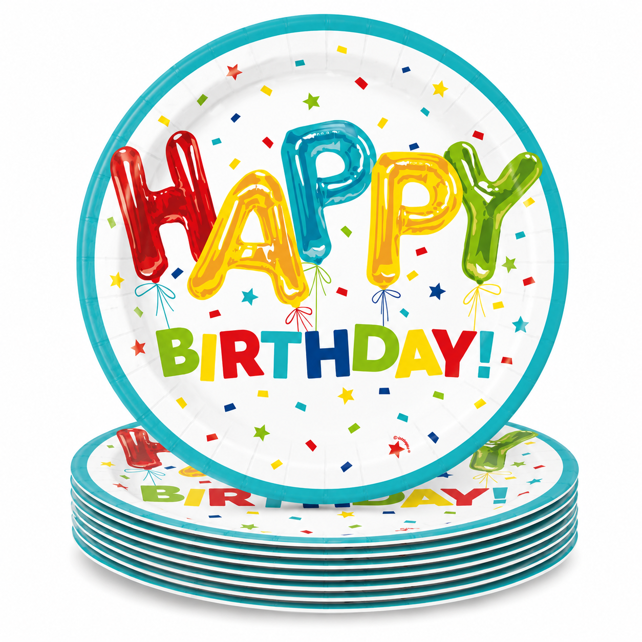 Happy Balloon Birthday 9inch Plates (Pack of 8)