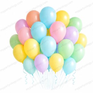 Assorted Colourful Pastel 12″ Latex Balloons (Pack of 12)