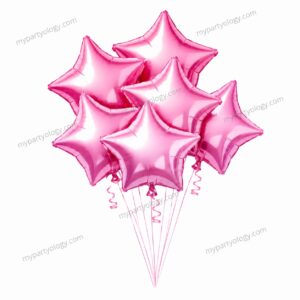Pink Metallic Star 18" Foil Balloon Set (Pack of 5)