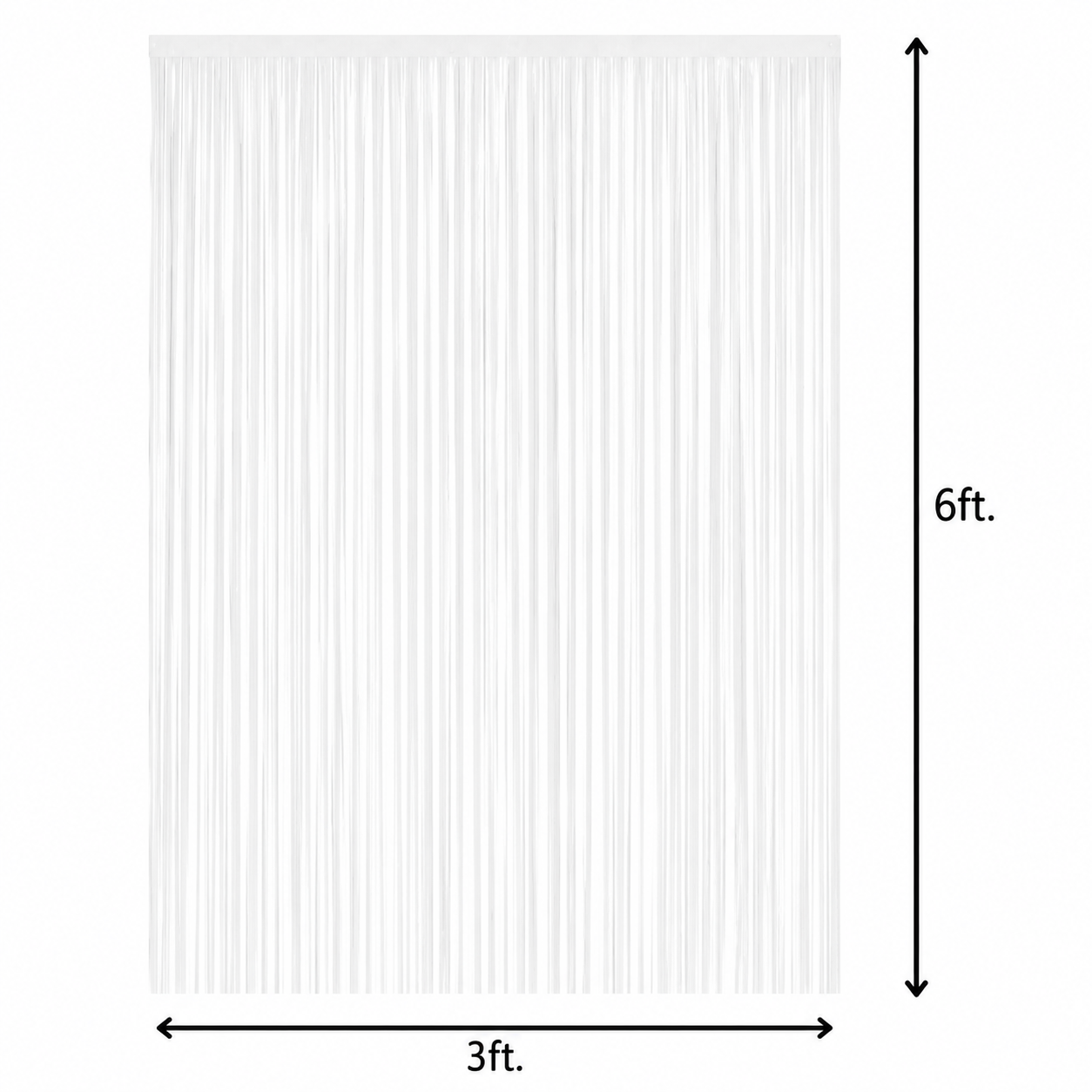 White Fringe Foil Curtain