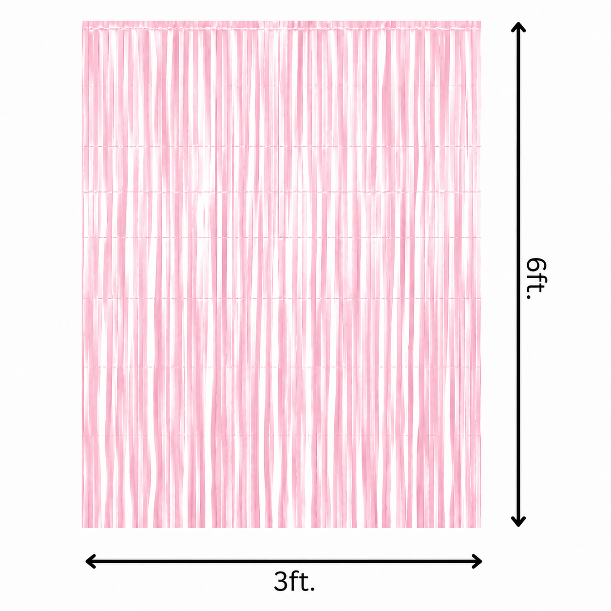 Pastel Pink Fringe Foil Curtain