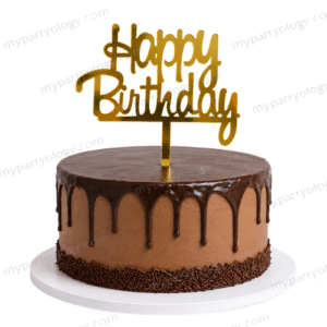 Happy Birthday Gold Cake Topper