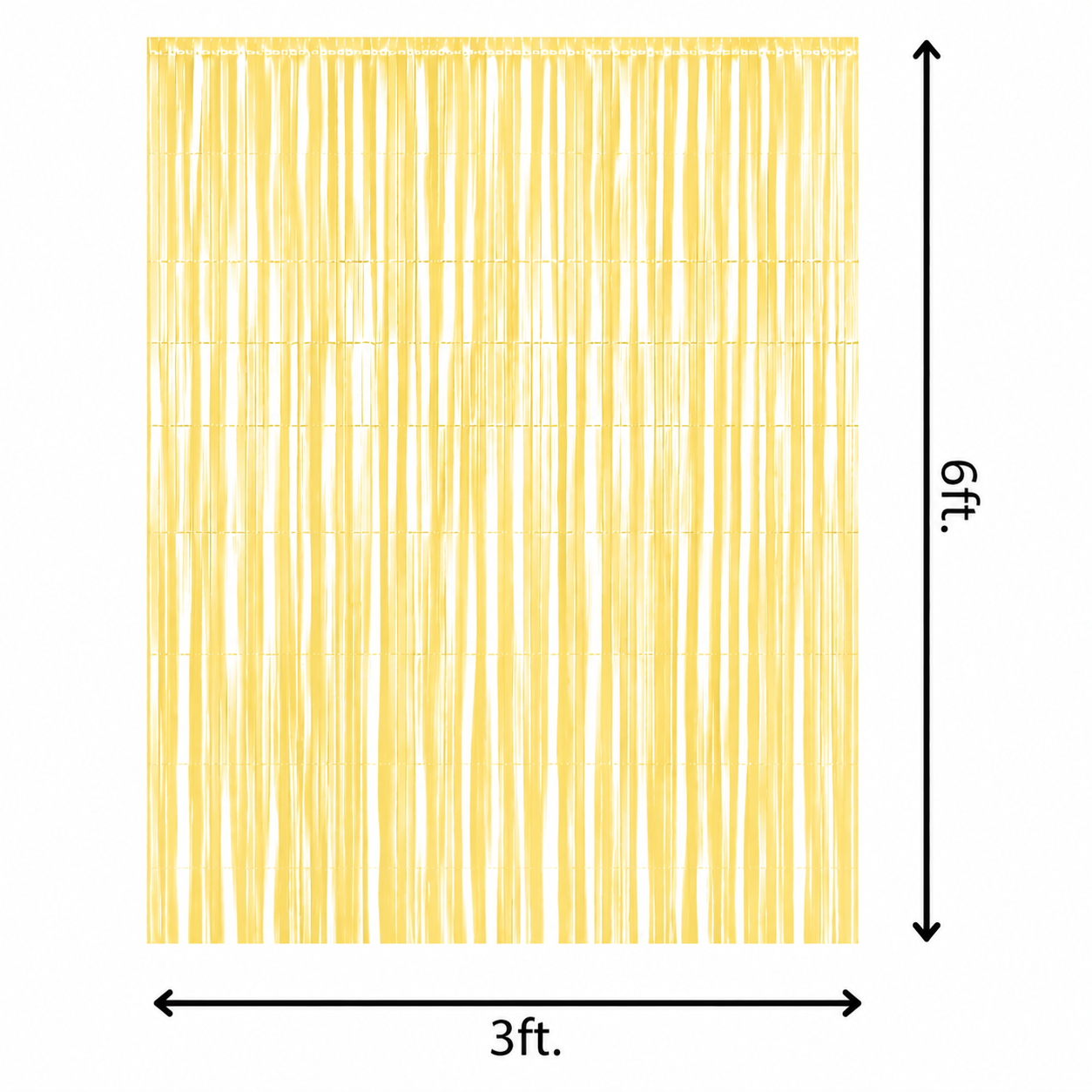 Pastel Yellow Fringe Foil Curtain