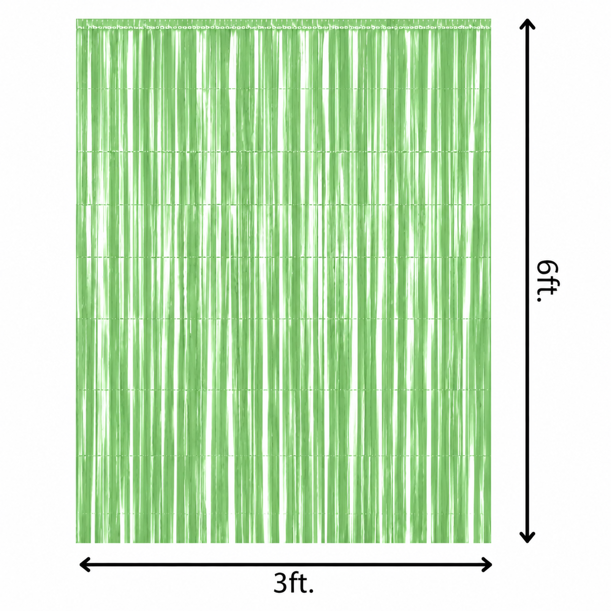 Pastel Green Fringe Foil Curtain