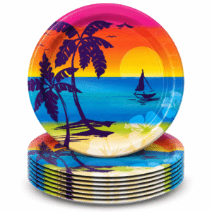 Hawaiian Aloha Summer 9" Paper Plates (Pack of 8)